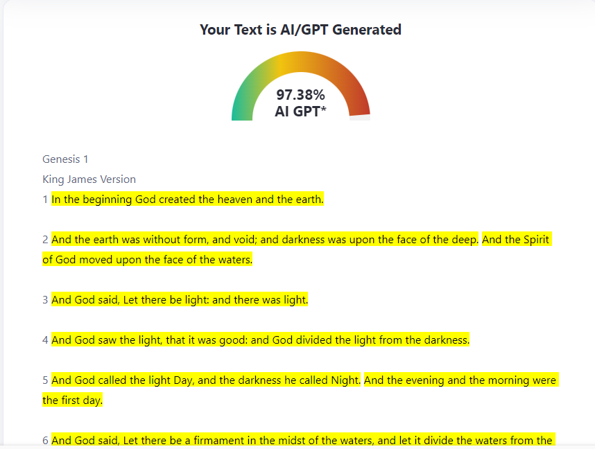 Bible verse marked as AI generated